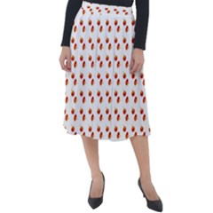 Kawaii Pumpkin Patt White Classic Velour Midi Skirt 