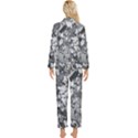 Black And White Debris Texture Print Womens  Long Sleeve Velvet Pocket Pajamas Set View2