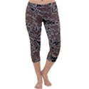 Brown And Black Abstract Vivid Texture Capri Yoga Leggings View1