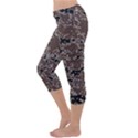 Brown And Black Abstract Vivid Texture Capri Yoga Leggings View2