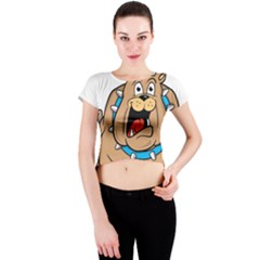 Bulldog-cartoon-illustration-11650862 Crew Neck Crop Top