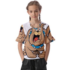 Bulldog-cartoon-illustration-11650862 Kids  V-neck Horn Sleeve Blouse