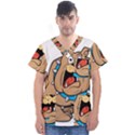 Bulldog-cartoon-illustration-11650862 Men s V-Neck Scrub Top View1
