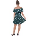 Leaves Pattern Off Shoulder Velour Dress View2
