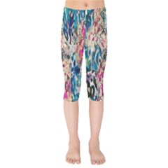 Colorful Spotted Reptilian Kids  Capri Leggings 