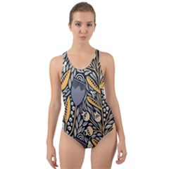 Floral Cut-out Back One Piece Swimsuit by Sparkle