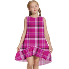 Pink Tartan-9 Kids  Frill Swing Dress