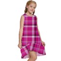 Pink Tartan-9 Kids  Frill Swing Dress View3