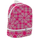 Pink Tartan-10 Zip Bottom Backpack View2