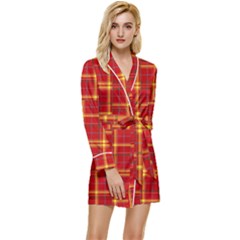 Tartan And Plaid 10 Long Sleeve Satin Robe
