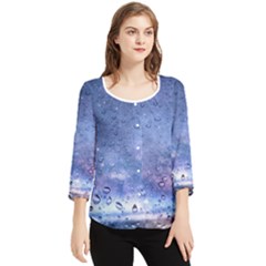 Gouttes D eau Galaxy Chiffon Quarter Sleeve Blouse