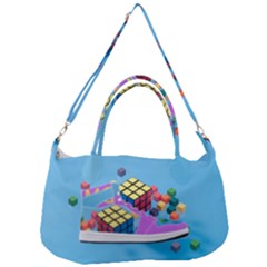 Floating-cubes-on-blue Backgrounderaser 20220422 203144521 Backgrounderaser 20220422 203216276 Removal Strap Handbag by marthatravis1968
