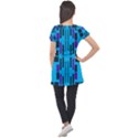 Abstract pattern geometric backgrounds Puff Sleeve Tunic Top View2