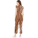 Wooden Texture Vector Background Women s Frill Top Chiffon Jumpsuit View2