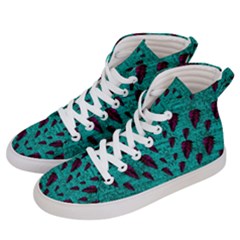 Leaves On Adorable Peaceful Captivating Shimmering Colors Men s Hi-top Skate Sneakers