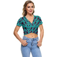 Leaves On Adorable Peaceful Captivating Shimmering Colors Short Sleeve Foldover Tee