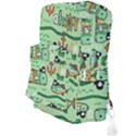 Seamless Pattern Fishes Pirates Cartoon Full Print Backpack View3