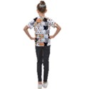 Cute-cat-kitten-cartoon-doodle-seamless-pattern Kids  Mesh Piece Tee View2