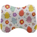 Easter Seamless Pattern With Cute Eggs Flowers Head Support Cushion View1