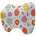 Easter Seamless Pattern With Cute Eggs Flowers Head Support Cushion View4