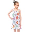 Easter Seamless Pattern With Cute Eggs Flowers Kids  Overall Dress View1