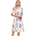 Easter Seamless Pattern With Cute Eggs Flowers Classy Knee Length Dress View1