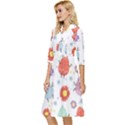 Easter Seamless Pattern With Cute Eggs Flowers Classy Knee Length Dress View3