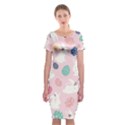 Cute Bunnies Easter Eggs Seamless Pattern Classic Short Sleeve Midi Dress View1