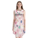 Cute Bunnies Easter Eggs Seamless Pattern Sleeveless Chiffon Dress   View1