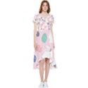 Cute Bunnies Easter Eggs Seamless Pattern High Low Boho Dress View1