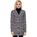Seamless Prismatic Geometric Pattern With Background Button Up Hooded Coat  View1