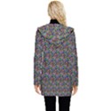 Seamless Prismatic Geometric Pattern With Background Button Up Hooded Coat  View2