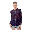 Seamless Space Pattern Long Sleeve Chiffon Shirt View1