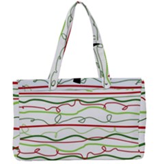 Scribble-pattern Canvas Work Bag