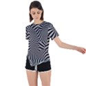 Pattern Asymmetrical Short Sleeve Sports Tee View1