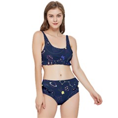 Cartoon-space-seamless-pattern-vectors Frilly Bikini Set