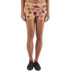 Seamless Verson Of Fal Pattern Yoga Shorts