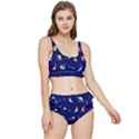 Space-pattern Colourful Frilly Bikini Set View1