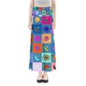 Space-pattern Multicolour Full Length Maxi Skirt View1