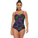 Colourful Bricks Pattern Colour Retro Full Coverage Swimsuit View1
