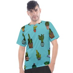 Succulents Teal Back Men s Sport Top