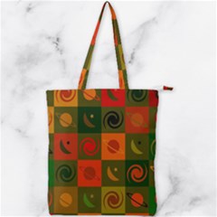 Space Pattern Multicolour Double Zip Up Tote Bag
