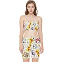 Vector-seamless-pattern-nice-animals-cartoon Stretch Shorts and Tube Top Set View1