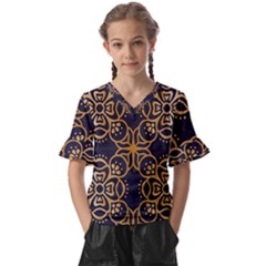 Muster Kids  V-neck Horn Sleeve Blouse