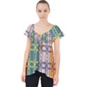 Grungy Vintage Patterns Lace Front Dolly Top View1