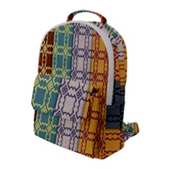 Grungy Vintage Patterns Flap Pocket Backpack (large)