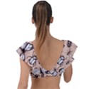 Vintage-drawn-insect-seamless-pattern Plunge Frill Sleeve Bikini Top View2