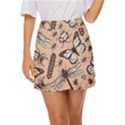 Vintage-drawn-insect-seamless-pattern Mini Front Wrap Skirt View1