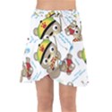 Vector-seamless-pattern-cute-fishing-animals-cartoon Wrap Front Skirt View1
