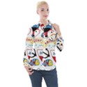 Seamless-pattern-vector-sailing-equipments-cartoon Women s Long Sleeve Pocket Shirt View1
